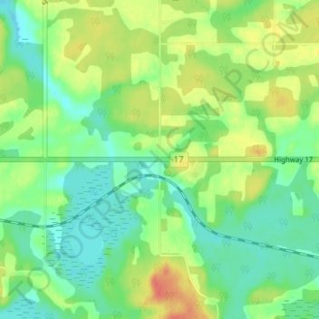 Topografische kaart Oxdrift, hoogte, reliëf