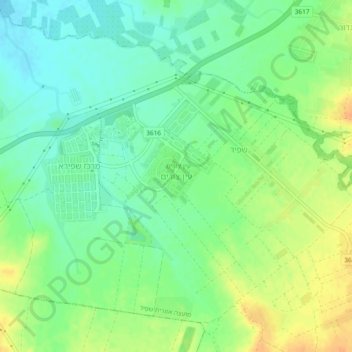 Topografische kaart Ein Zurim, hoogte, reliëf