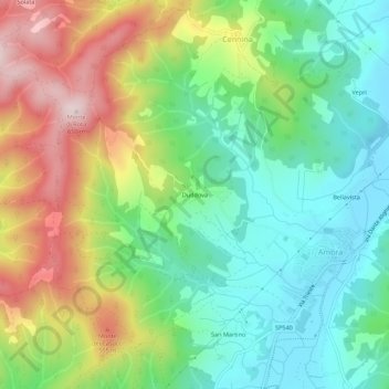 Topografische kaart Duddova, hoogte, reliëf