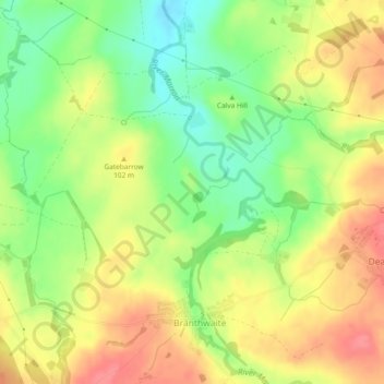 Topografische kaart Broomy Hill, hoogte, reliëf