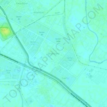 Topografische kaart Shahdara, hoogte, reliëf