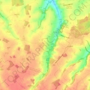 Topografische kaart Weichstetten, hoogte, reliëf