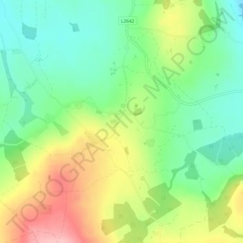 Topografische kaart Skeaghvasteen, hoogte, reliëf