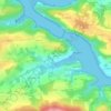 Topografische kaart Kerfanc, hoogte, reliëf