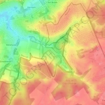 Topografische kaart Sept-Fontaines, hoogte, reliëf