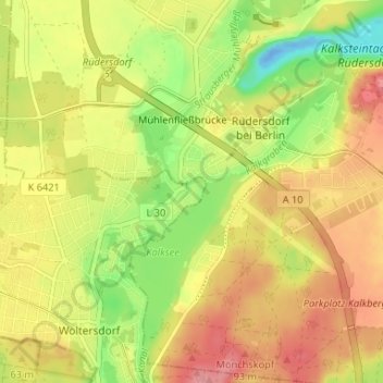 Topografische kaart Stolp, hoogte, reliëf