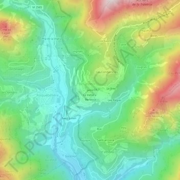 Topografische kaart Serre, hoogte, reliëf