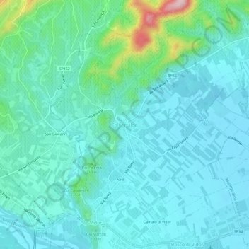 Topografische kaart Colbertaldo, hoogte, reliëf