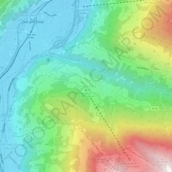 Topografische kaart Hainzenberg, hoogte, reliëf