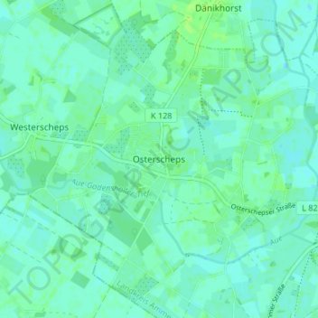 Topografische kaart Osterscheps, hoogte, reliëf