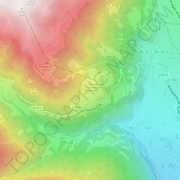 Topografische kaart Prämajur, hoogte, reliëf