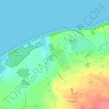Topografische kaart Brook, hoogte, reliëf