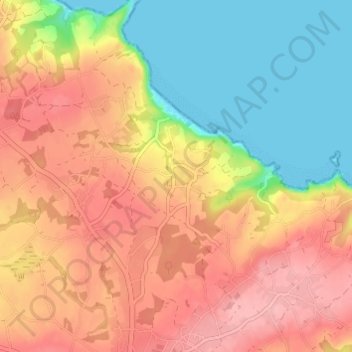 Topografische kaart Trevros, hoogte, reliëf