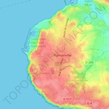 Topografische kaart La Coquaise, hoogte, reliëf