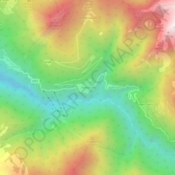 Topografische kaart Tremenico, hoogte, reliëf