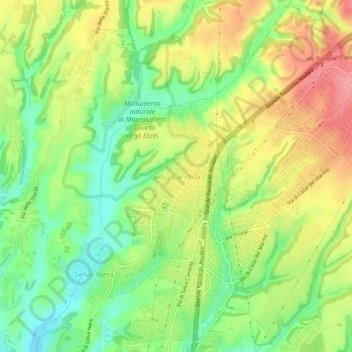 Topografische kaart Selva Candida, hoogte, reliëf