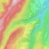 Topografische kaart Les Fogès, hoogte, reliëf