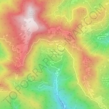 Topografische kaart Masarolis, hoogte, reliëf