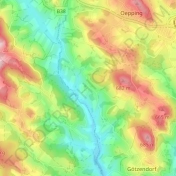 Topografische kaart Obermayrhof, hoogte, reliëf
