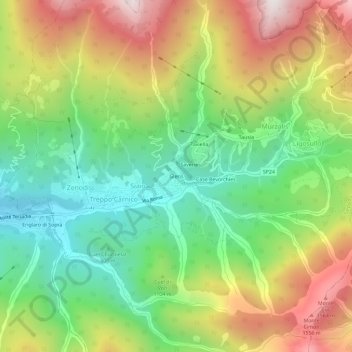 Topografische kaart Gleris, hoogte, reliëf