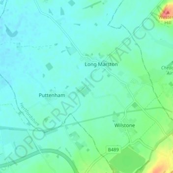 Topografische kaart Astrope, hoogte, reliëf