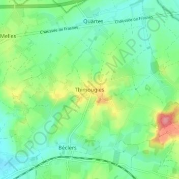 Topografische kaart Thimougies, hoogte, reliëf