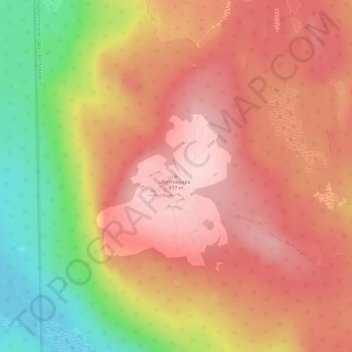 Topografische kaart Vottovaara, hoogte, reliëf