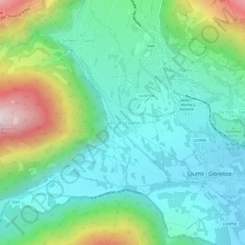 Topografische kaart Laatsch, hoogte, reliëf