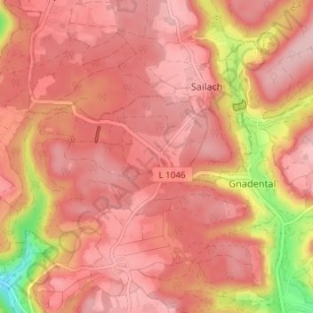 Topografische kaart Forsthaus, hoogte, reliëf