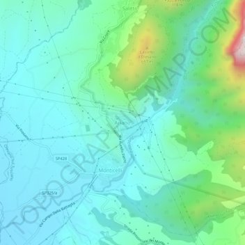 Topografische kaart Ariano, hoogte, reliëf