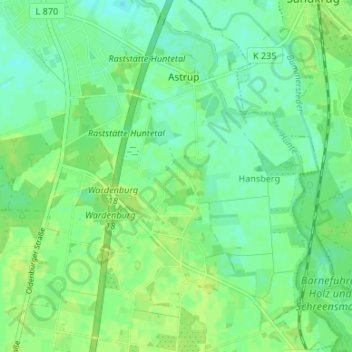 Topografische kaart Höven, hoogte, reliëf