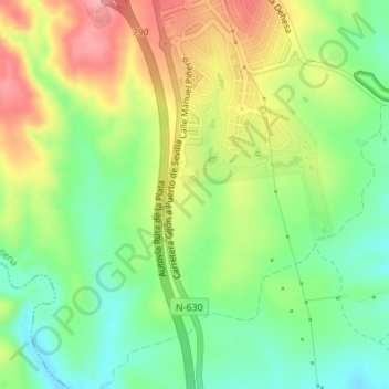 Topografische kaart Hato Verde, hoogte, reliëf