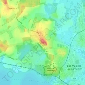 Topografische kaart Holzbergturm, hoogte, reliëf