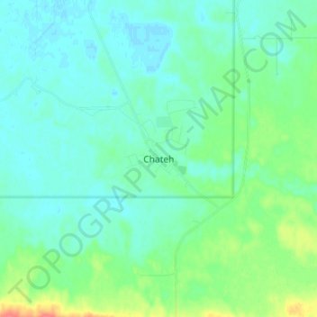 Topografische kaart Chateh, hoogte, reliëf