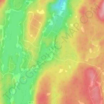 Topografische kaart Smiths Corner, hoogte, reliëf