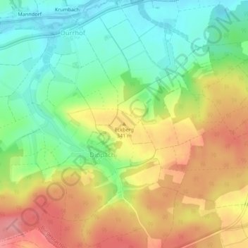 Topografische kaart Eckberg, hoogte, reliëf