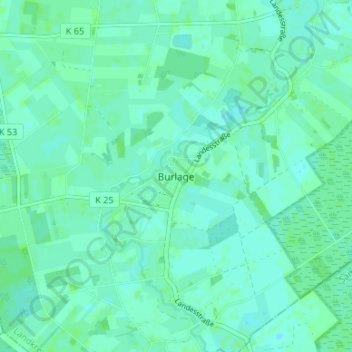 Topografische kaart Burlage, hoogte, reliëf