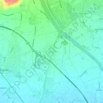 Topografische kaart Passo di Riva, hoogte, reliëf