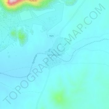 Topografische kaart Spitzkoppe, hoogte, reliëf