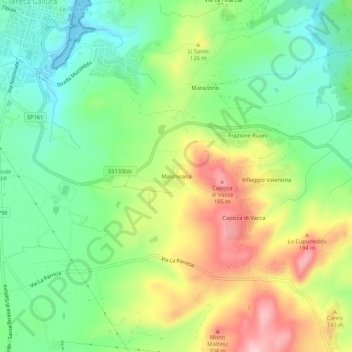 Topografische kaart Malchisana, hoogte, reliëf