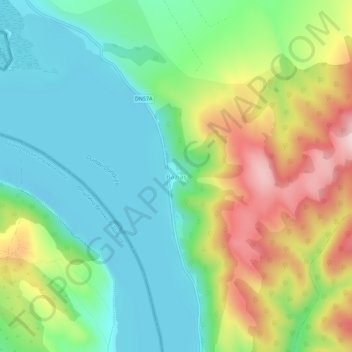 Topografische kaart Baziaș, hoogte, reliëf