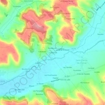 Topografische kaart La Remise, hoogte, reliëf