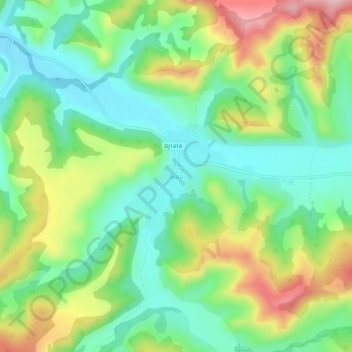 Topografische kaart Buia, hoogte, reliëf