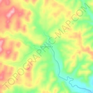 Topografische kaart Santa Rosa, hoogte, reliëf
