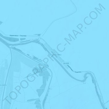 Topografische kaart Трехизбинка, hoogte, reliëf