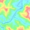 Topografische kaart Coula, hoogte, reliëf