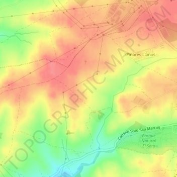 Topografische kaart Peñaca, hoogte, reliëf