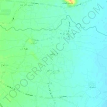 Topografische kaart Gol Pashin, hoogte, reliëf