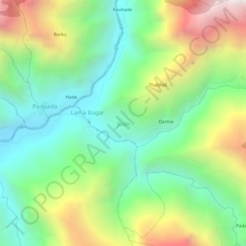 Topografische kaart Jude, hoogte, reliëf