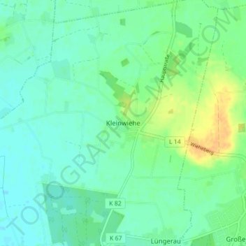 Topografische kaart Kleinwiehe, hoogte, reliëf